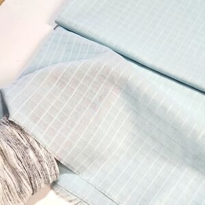 Vintage Light Blue Cotton Checkered Fabric 2 yds X 45 inches